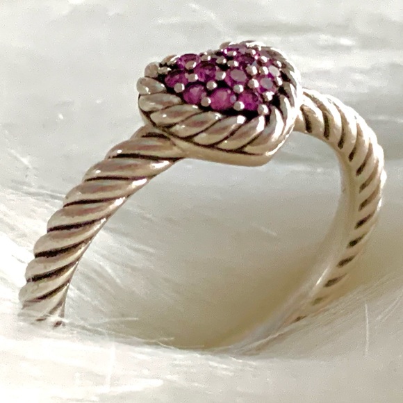David Yurman chΓ’telaine pink sapphire heart ring - Picture 14 of 14